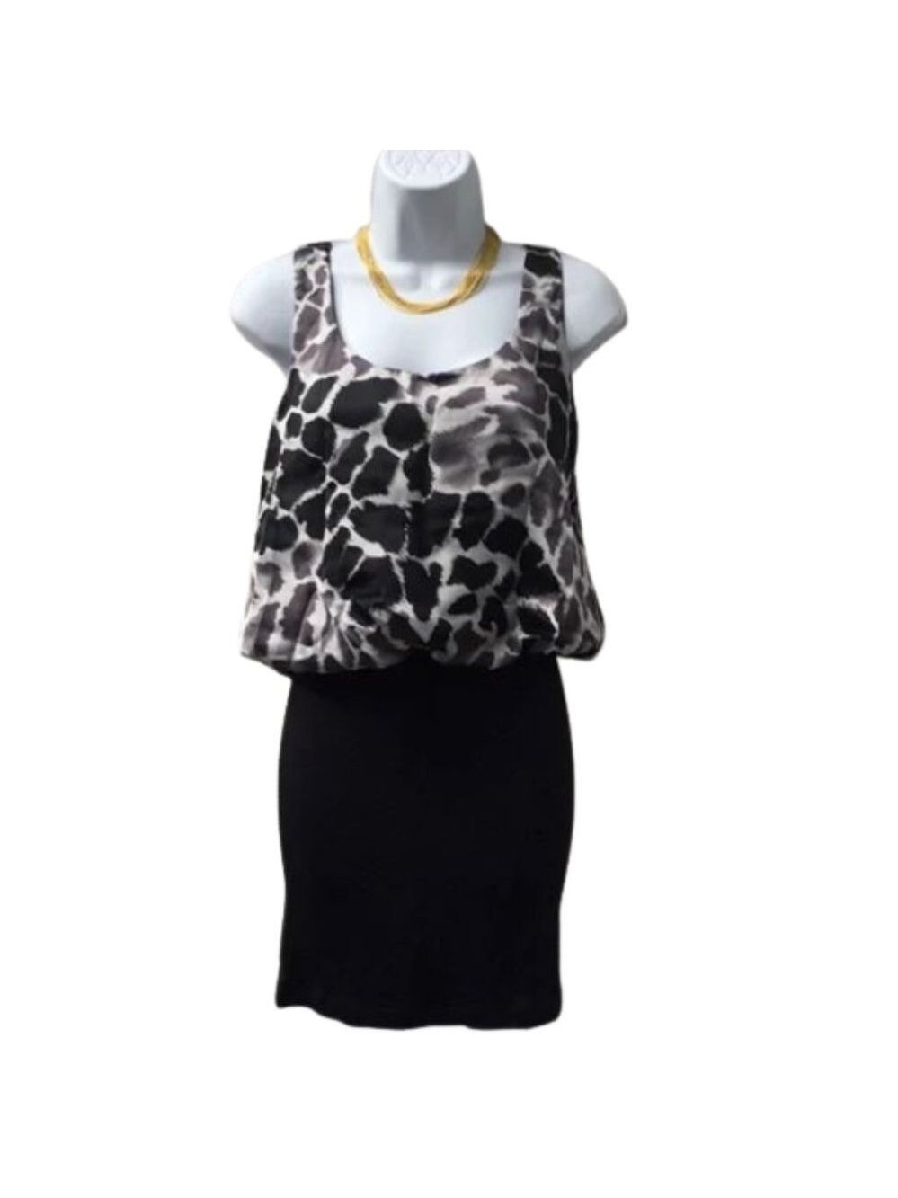 ⬇️$65‎ Philos Animal Print Black White Dress. Size Small. Pre-loved
